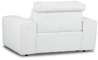 Carmelo White Leather Power Recliner
