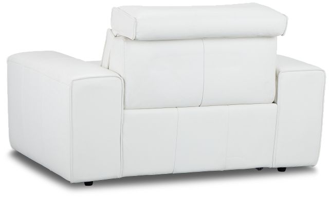 Carmelo White Leather Power Recliner