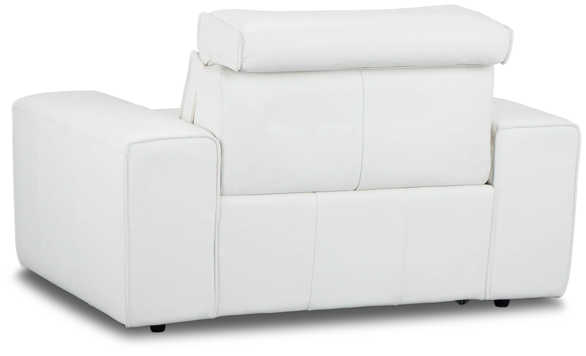 Carmelo White Leather Power Recliner
