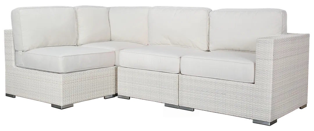Biscayne White 4-piece Modular Sectional
