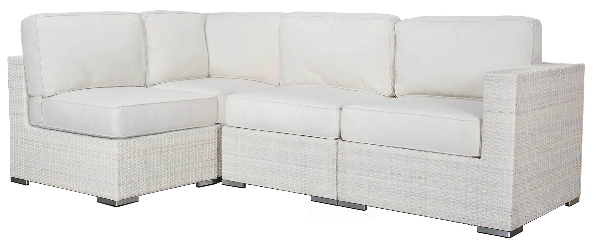 Biscayne White 4-piece Modular Sectional