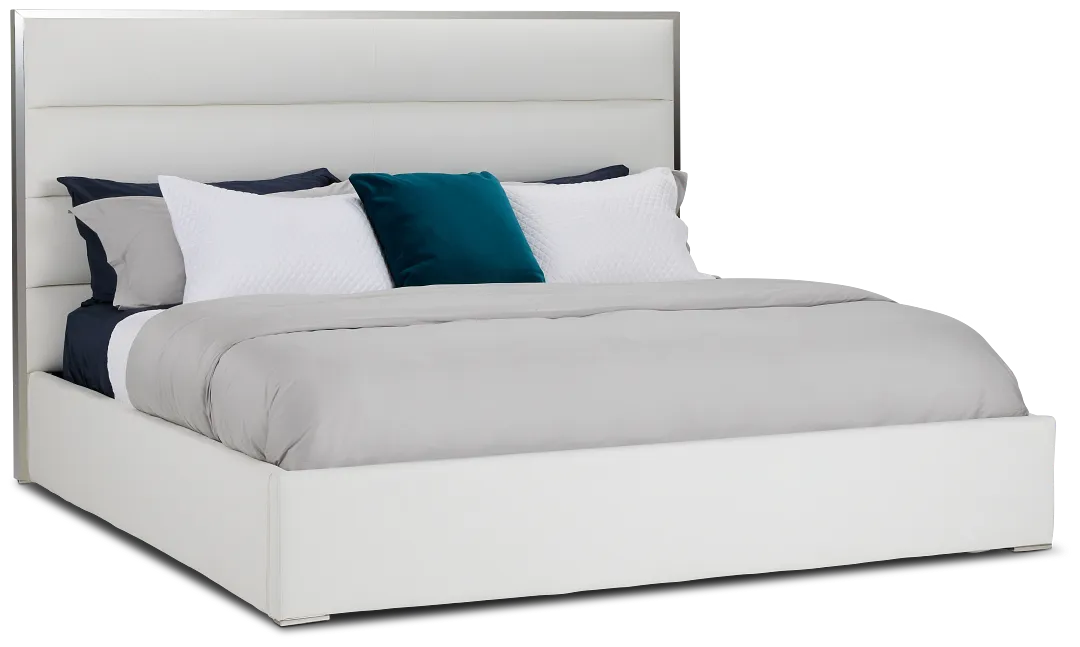 Cortina White Uph Platform Bed