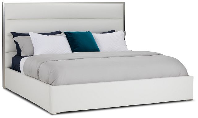 Cortina White Uph Platform Bed