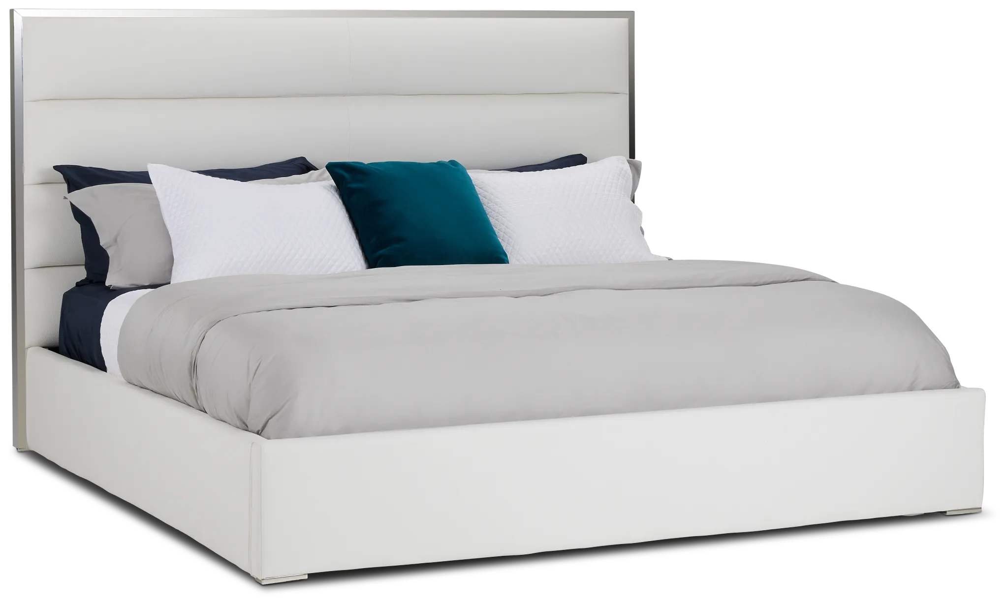 Cortina White Uph Platform Bed