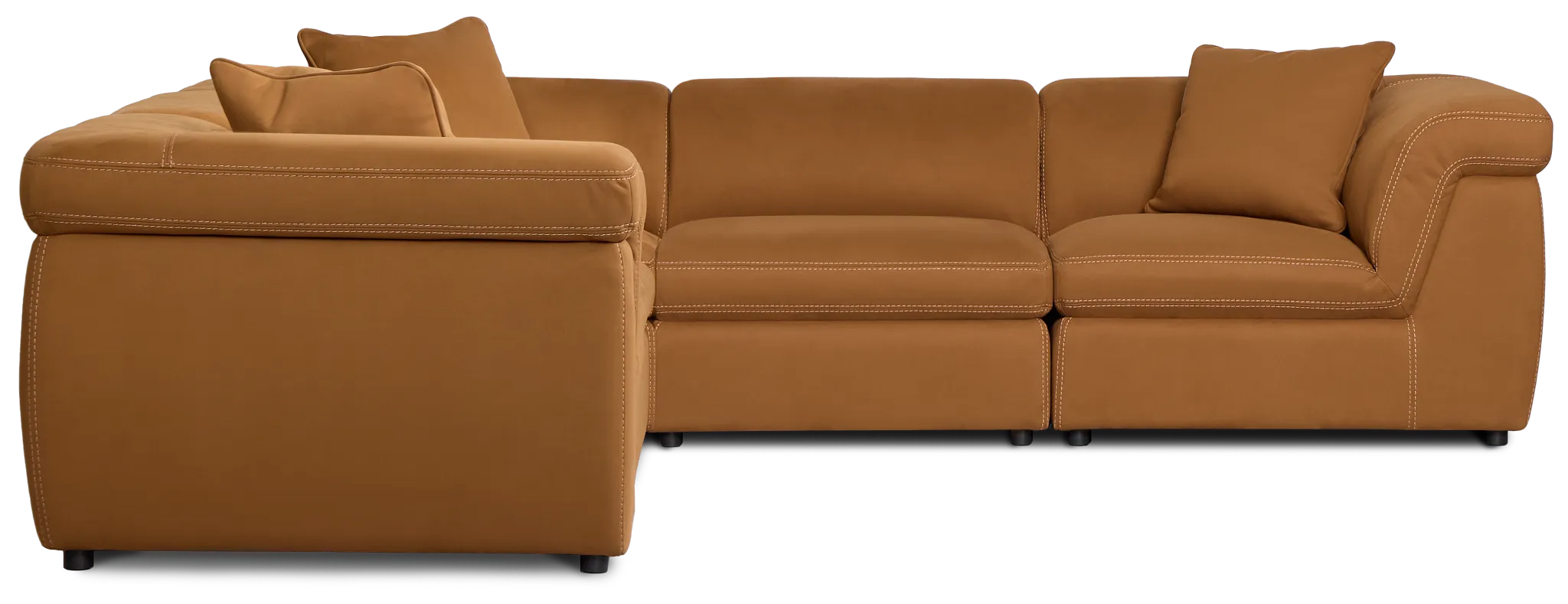 Aria Medium Brown Micro Immersive 5-piece Modular Sectional W/2 Speakers
