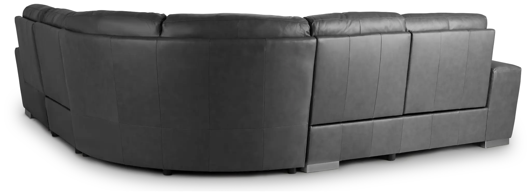 Elba Dark Gray Leather Medium Dual Power Right Chaise Sectional Elba Dark Gray Leather Medium Dual Power Right Chaise Sectional