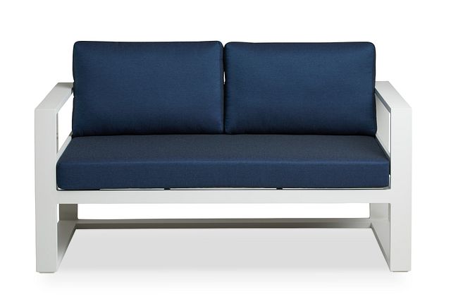 Lisbon Navy Aluminum Loveseat