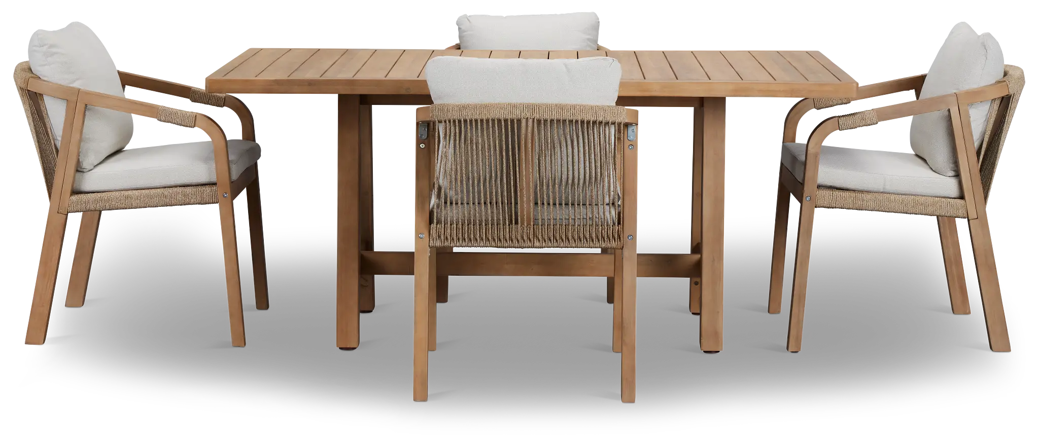 Laguna Light Tone 66" Rectangular Table & 4 Gray Cushioned Chairs Laguna Light Tone 66" Rectangular Table & 4 Gray Cushioned Chairs