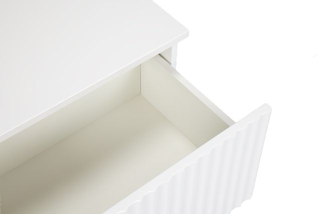 Surge White Rectangular End Table