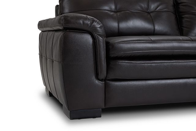 black leather snuggle chair