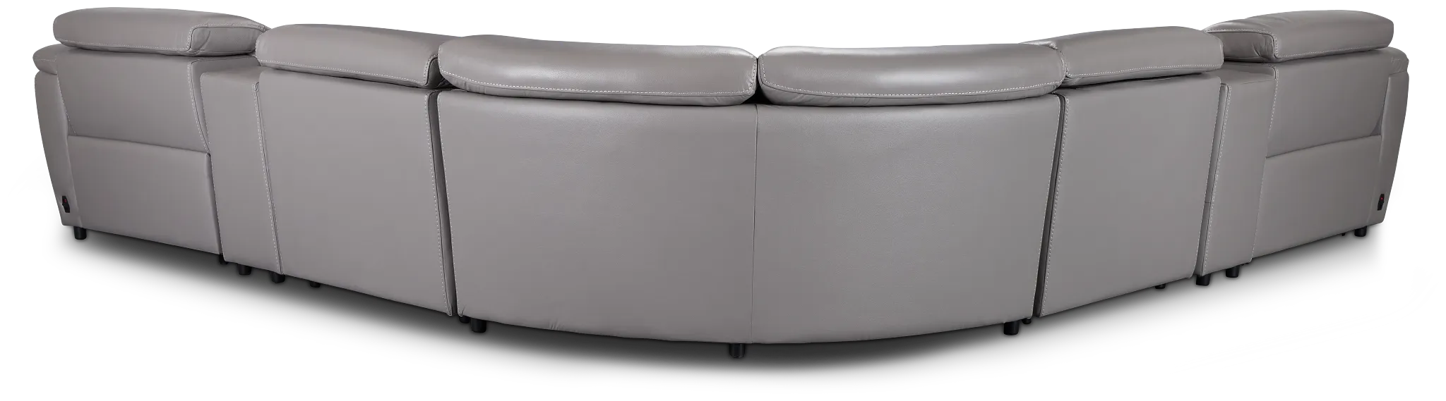 Marion Gray Lthr/vinyl Large Dual Power Reclining Two-arm Sectional