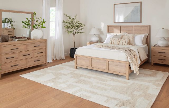 Layton Light Tone Panel Bed