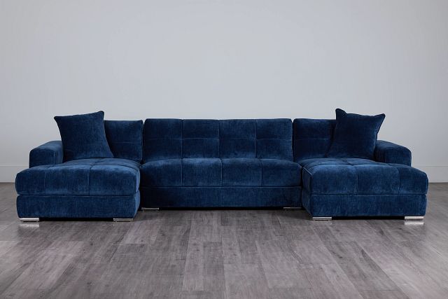 Brielle Blue Fabric Double Chaise Sectional (0)