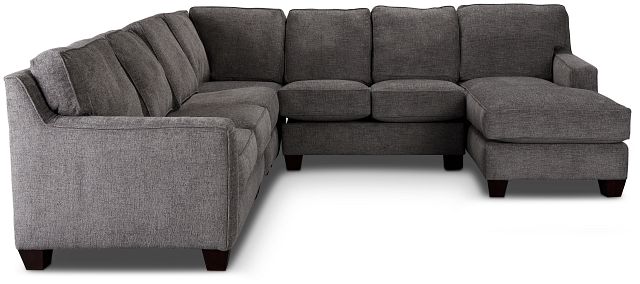 Andie Dark Gray Fabric Large Right Chaise Sectional