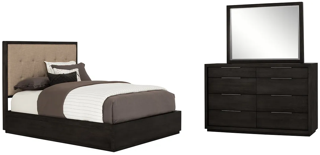 Madden Dark Tone Wood Platform Bedroom