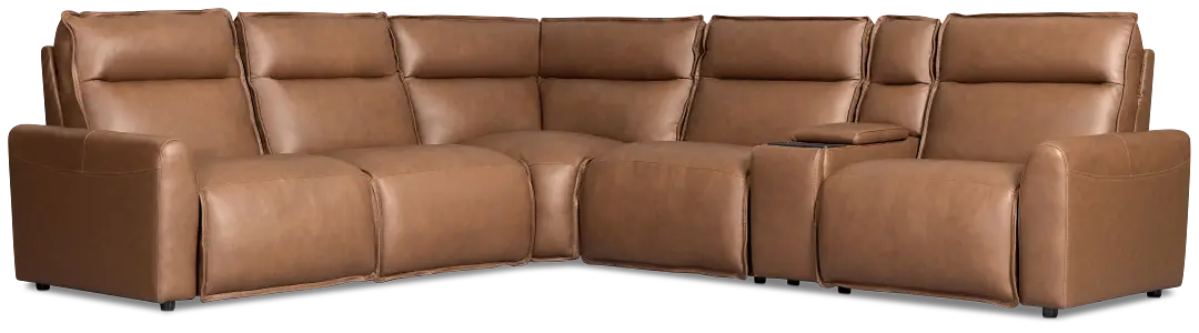 Edison Dark Brown Lthr/vinyl Medium Dual Power 2-arm Reclining Sectional Edison Dark Brown Lthr/vinyl Medium Dual Power 2-arm Reclining Sectional
