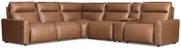 Edison Dark Brown Lthr/vinyl Medium Dual Power 2-arm Reclining Sectional