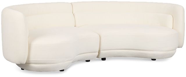 Presley White Fabric 2-piece Modular Sectional