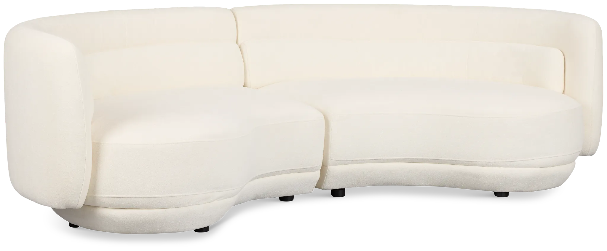 Presley White Fabric 2-piece Modular Sectional