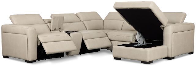 Melody Light Gray Storage Small Dual Power Right Chaise Sectional
