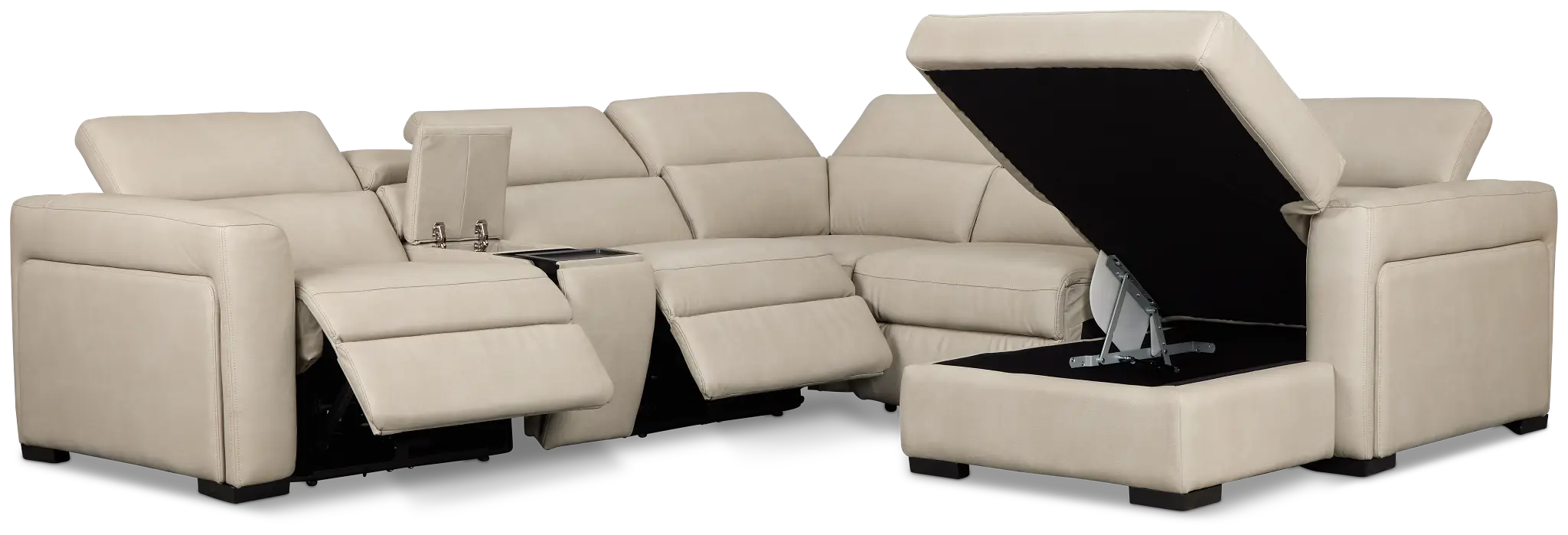 Melody Light Gray Storage Small Dual Power Right Chaise Sectional Melody Light Gray Storage Small Dual Power Right Chaise Sectional