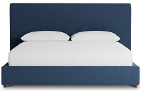 Grayton Revenue Dark Blue 54" Upholstered Platform Bed