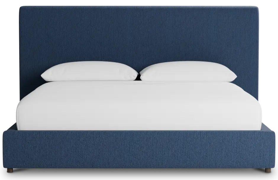 Grayton Revenue Dark Blue 54" Upholstered Platform Bed Grayton Revenue Dark Blue 54" Upholstered Platform Bed