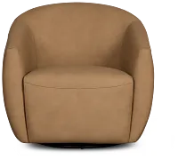 Kellan Light Brown Leather Swivel Chair