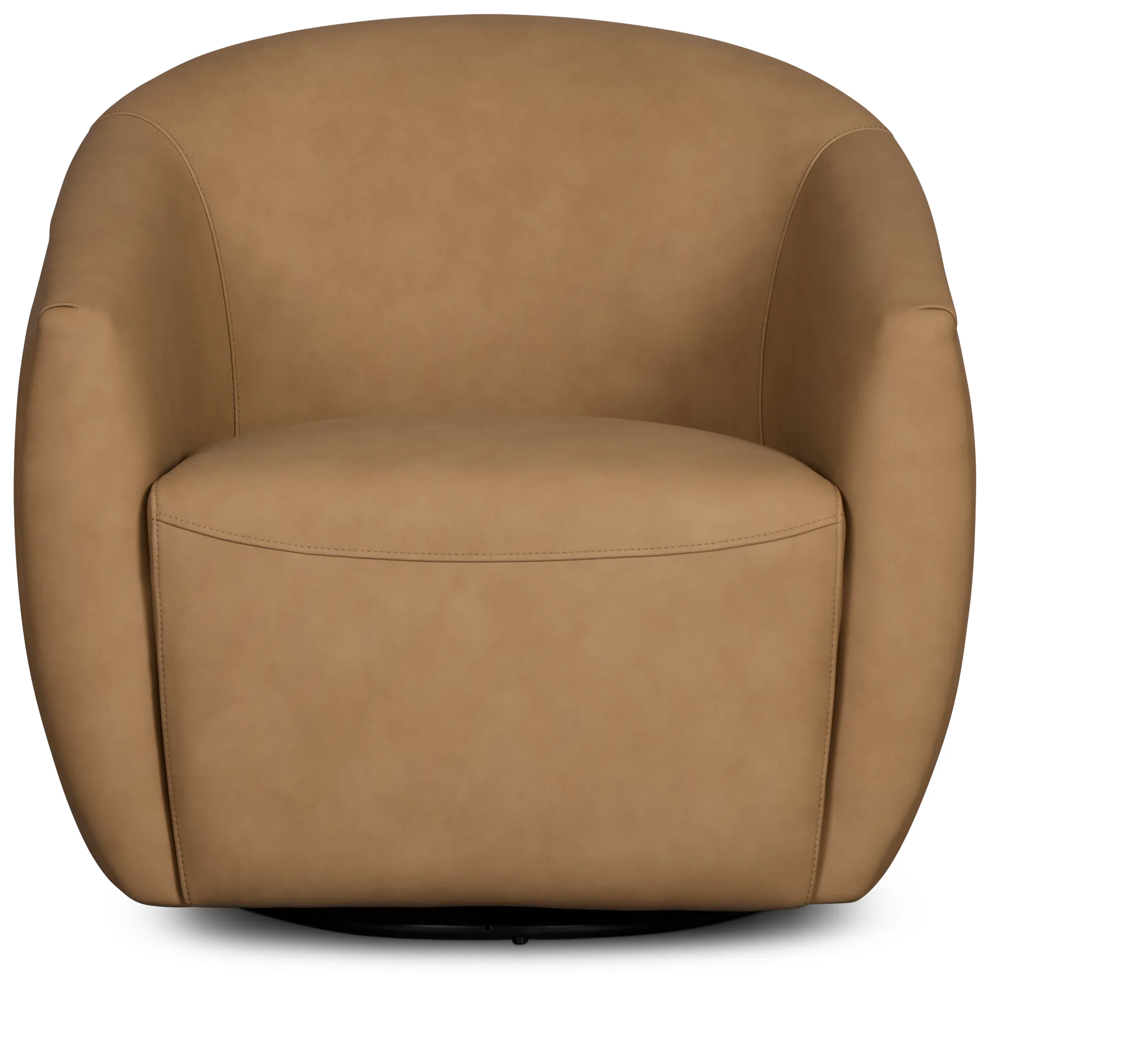 Kellan Light Brown Leather Swivel Chair