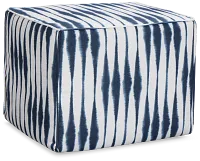 Salix Navy Fabric Accent Pouf