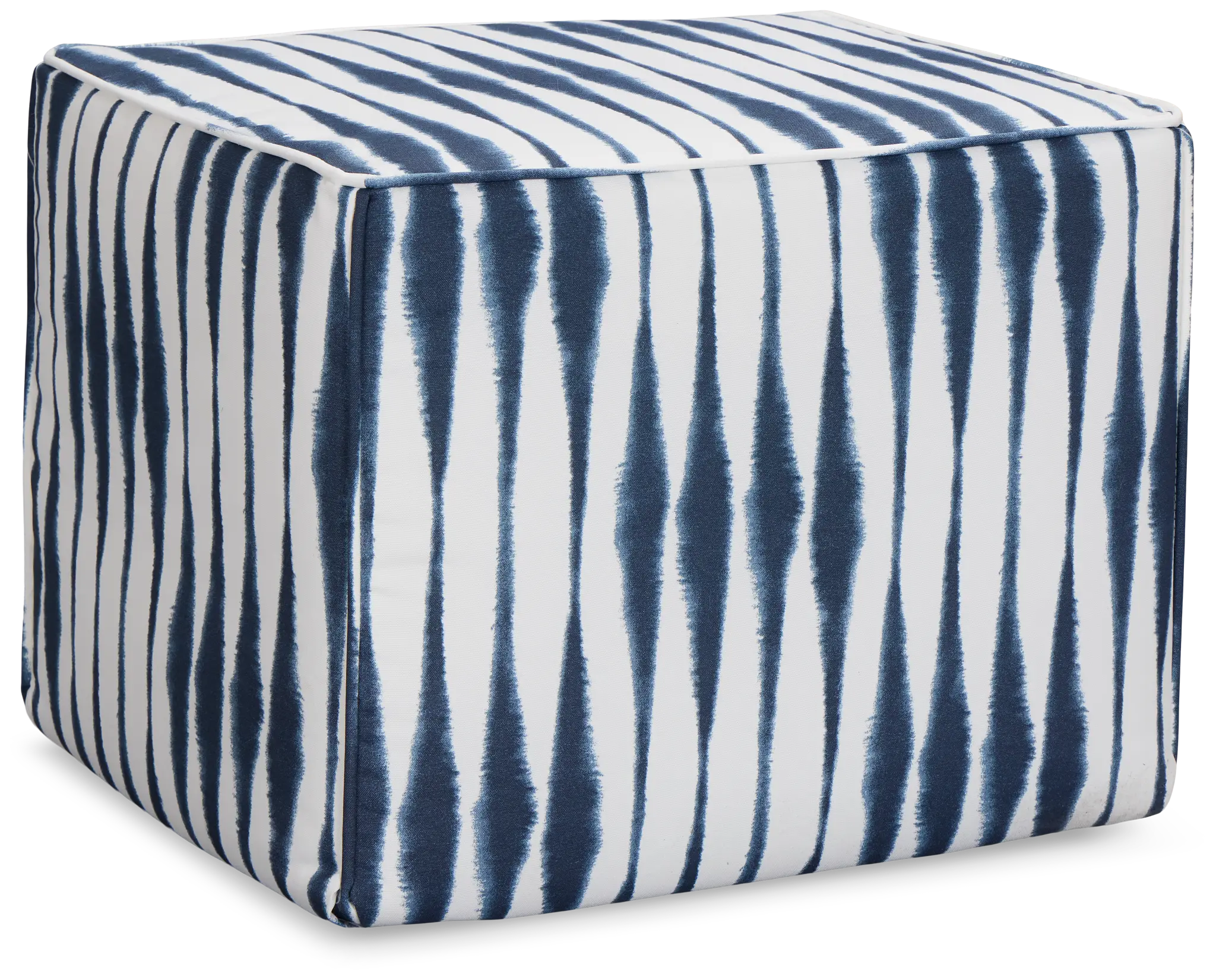 Salix Navy Fabric Accent Pouf Salix Navy Fabric Accent Pouf