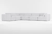 Destin Sea Lane Dark Blue Fabric 6-piece Modular Sectional