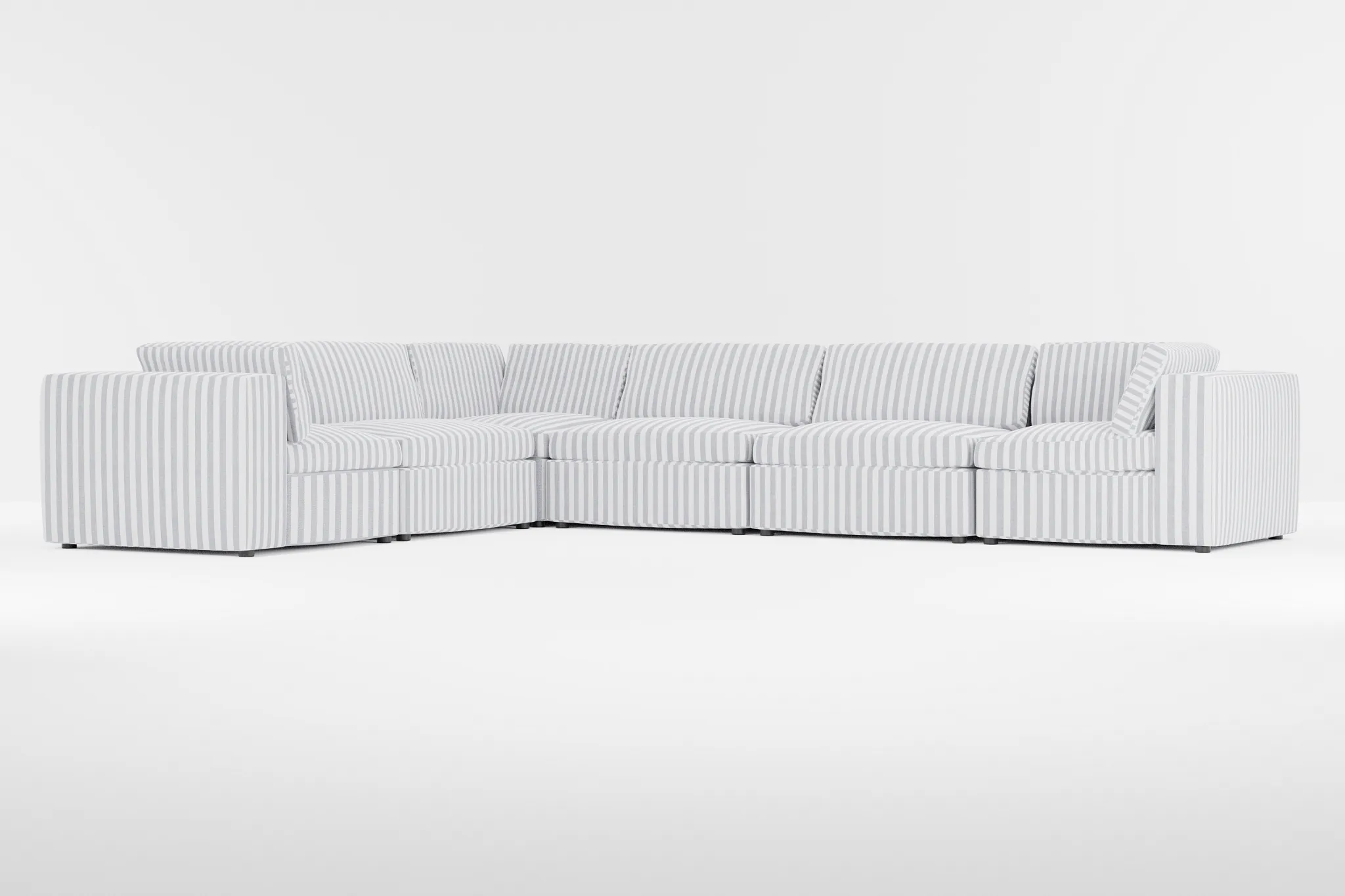 Destin Sea Lane Dark Blue Fabric 6-piece Modular Sectional