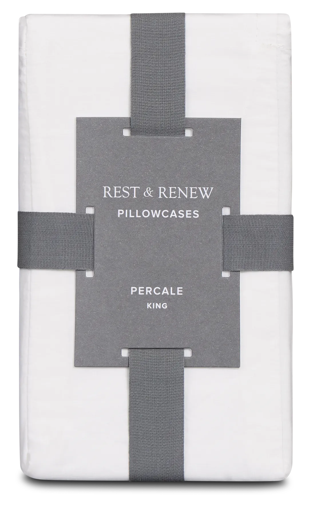 Rest & Renew Percale Cotton White 200 Thread Set Of 2 Pillowcases