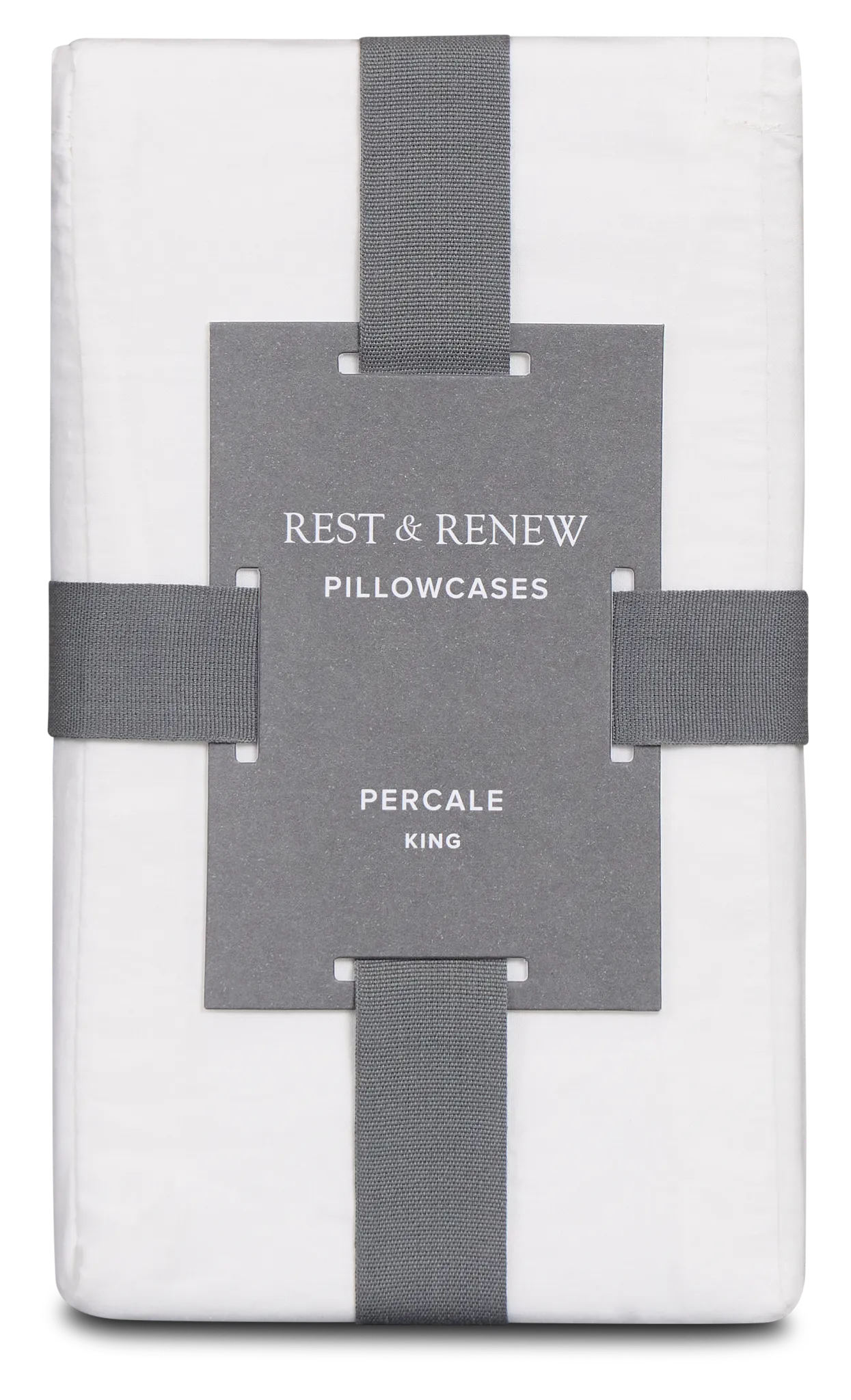 Rest & Renew Percale Cotton White 200 Thread Set Of 2 Pillowcases