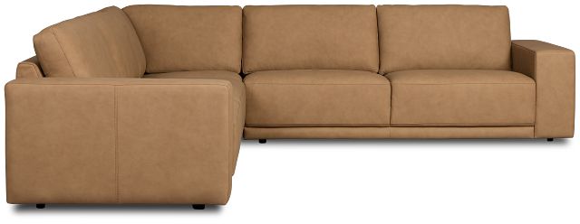 Kellan Light Brown Leather Small Two-arm Sectional