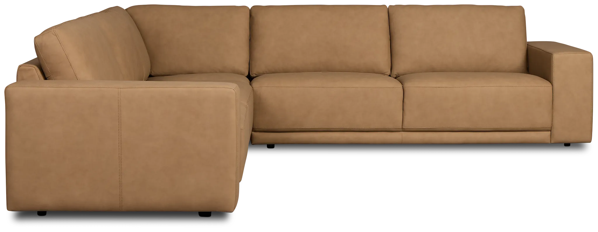 Kellan Light Brown Leather Small Two-arm Sectional