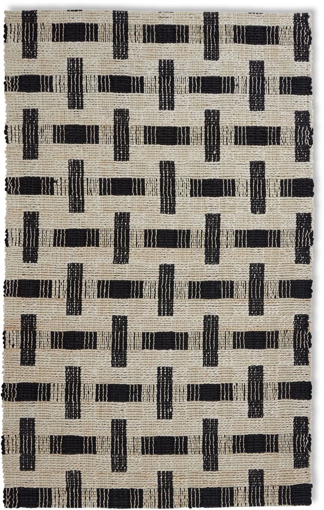 Bone Black 5x8 Area Rug