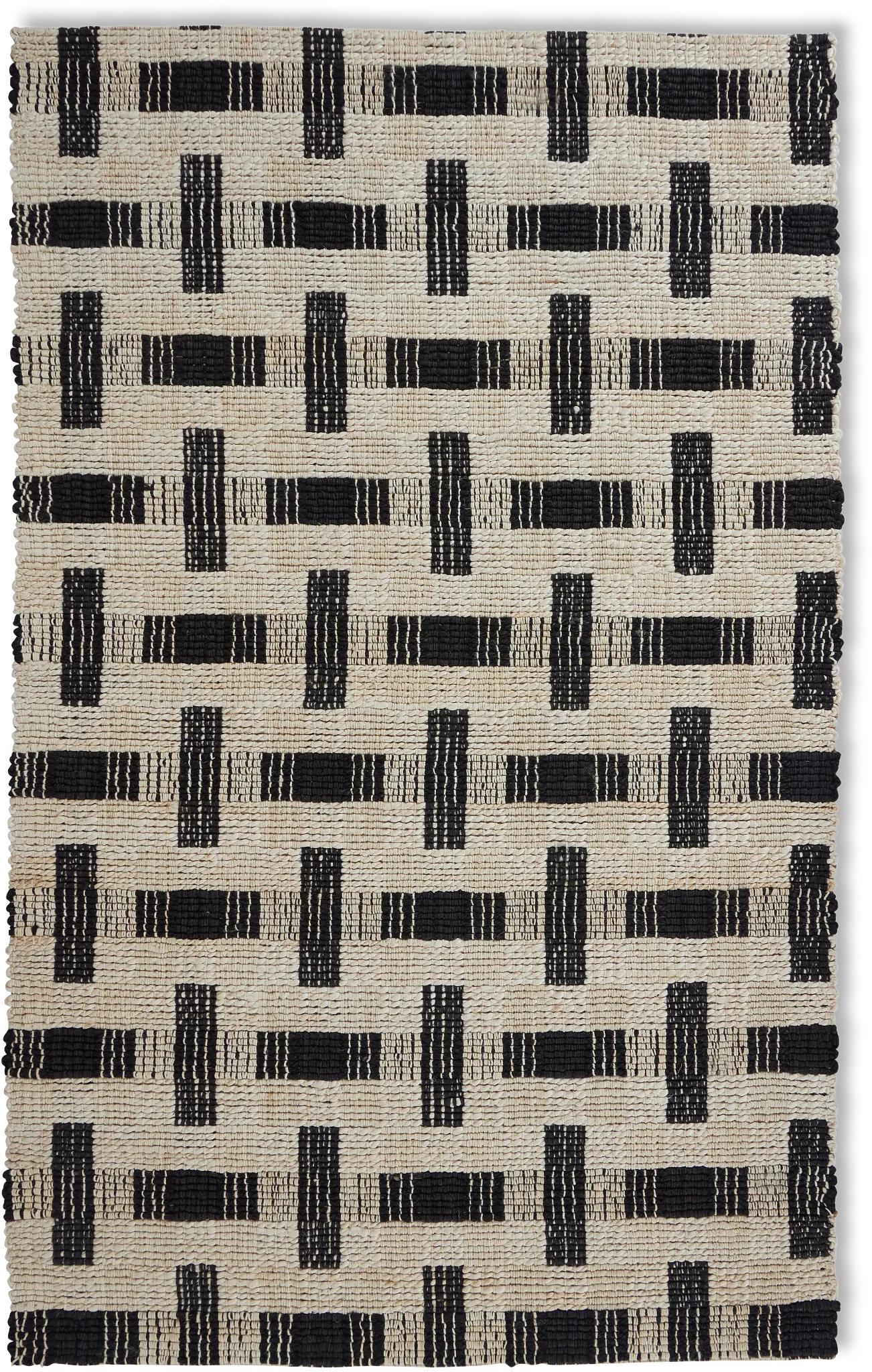 Bone Black 5x8 Area Rug