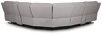 Walker Light Gray Lthr/vinyl Large Dual Power Reclining Two-arm Sectional