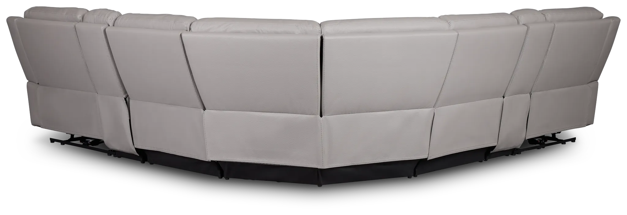 Walker Light Gray Lthr/vinyl Large Dual Power Reclining Two-arm Sectional