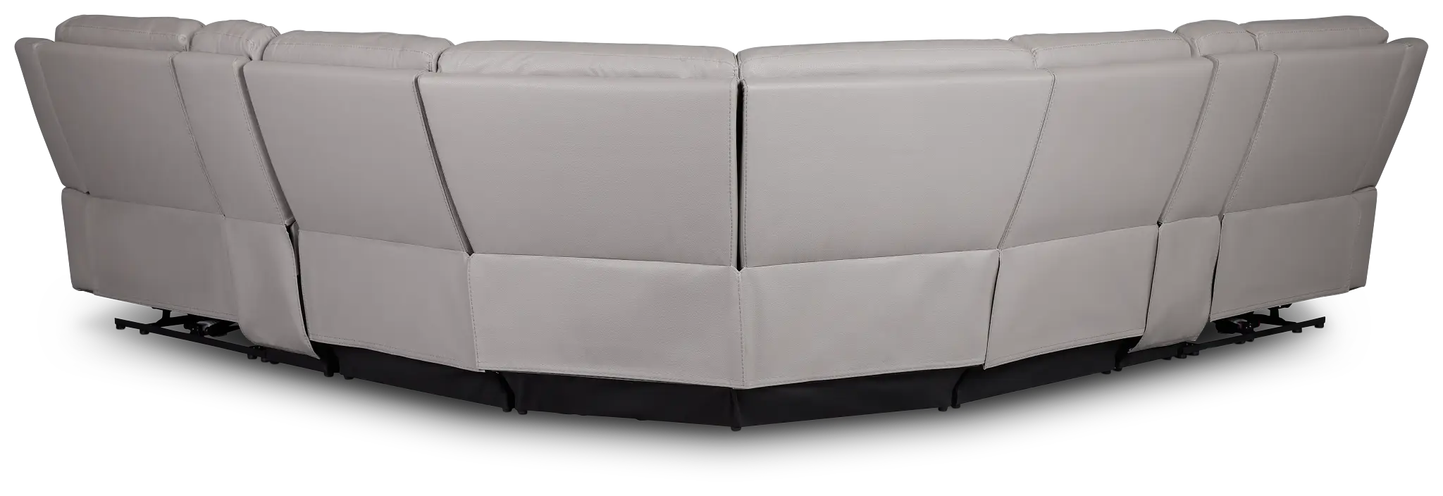 Walker Light Gray Lthr/vinyl Large Dual Power Reclining Two-arm Sectional Walker Light Gray Lthr/vinyl Large Dual Power Reclining Two-arm Sectional