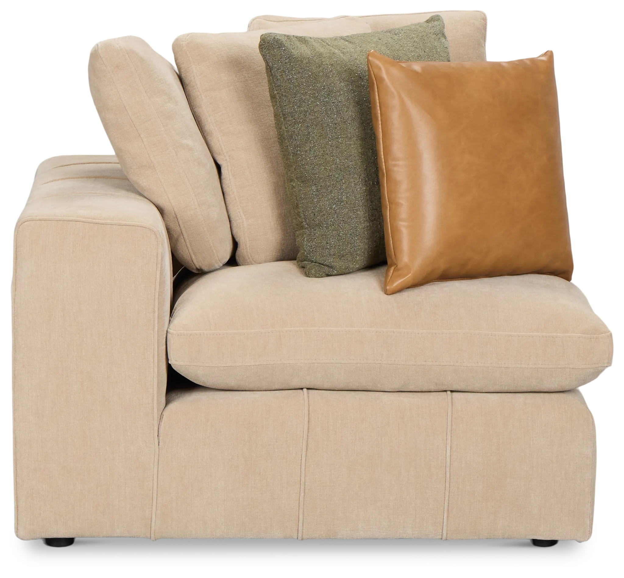 Cruz Light Beige Fabric Corner Chair