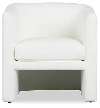 Kalid White Accent Chair