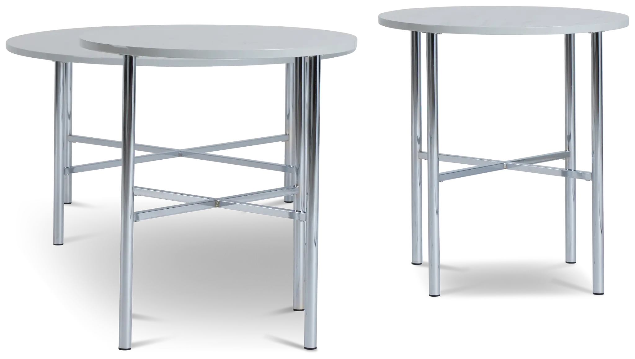 Cyrus White Round 3 Pack Tables Cyrus White Round 3 Pack Tables