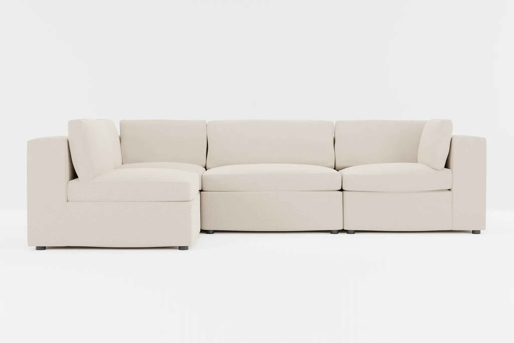 Destin Suave Beige Fabric 4-piece Modular Sectional