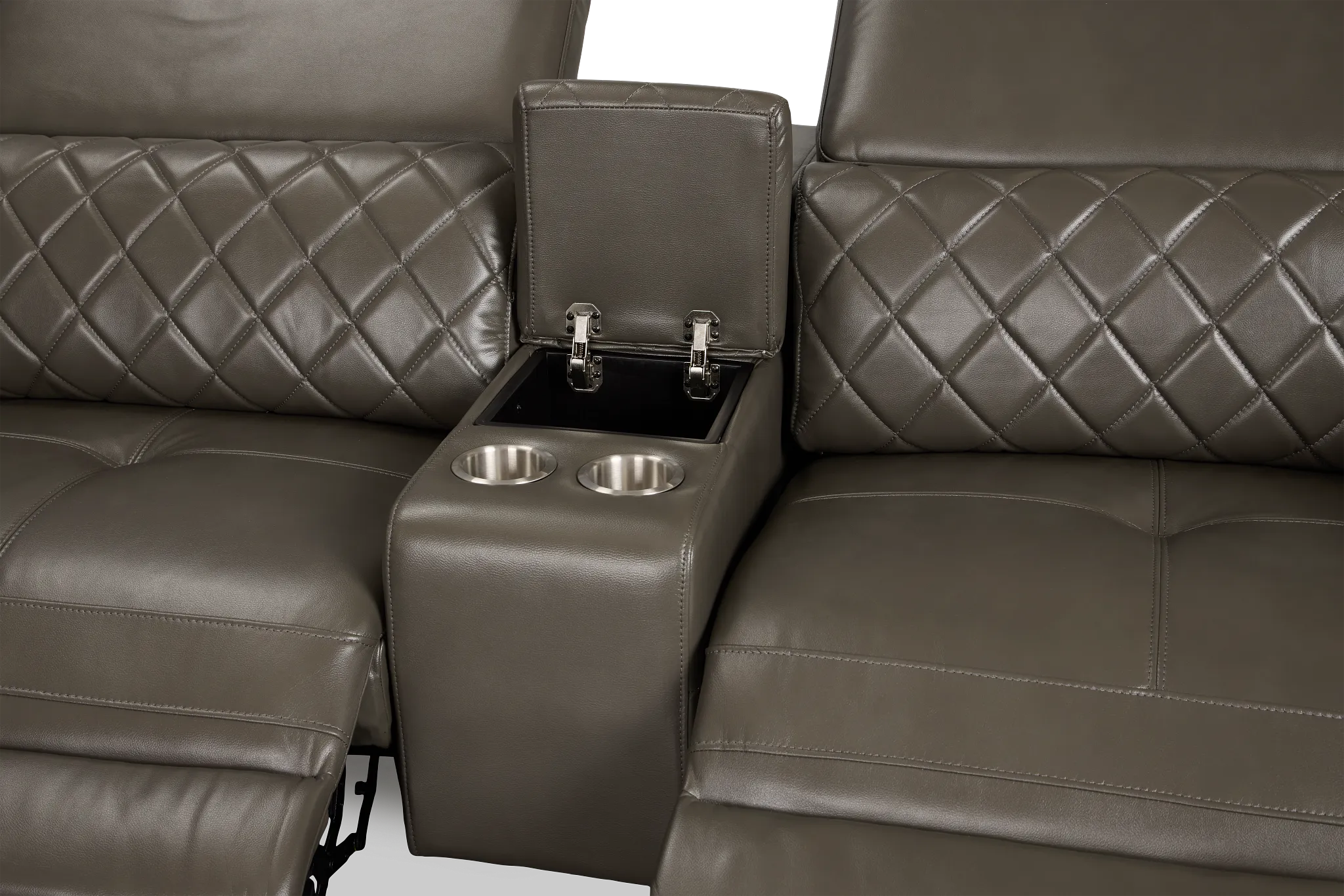 Ava Dark Gray Micro Medium Triple Power 2-arm Sectional