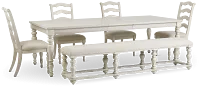 Savannah Ivory Rect Table, 4 Chairs & Bench