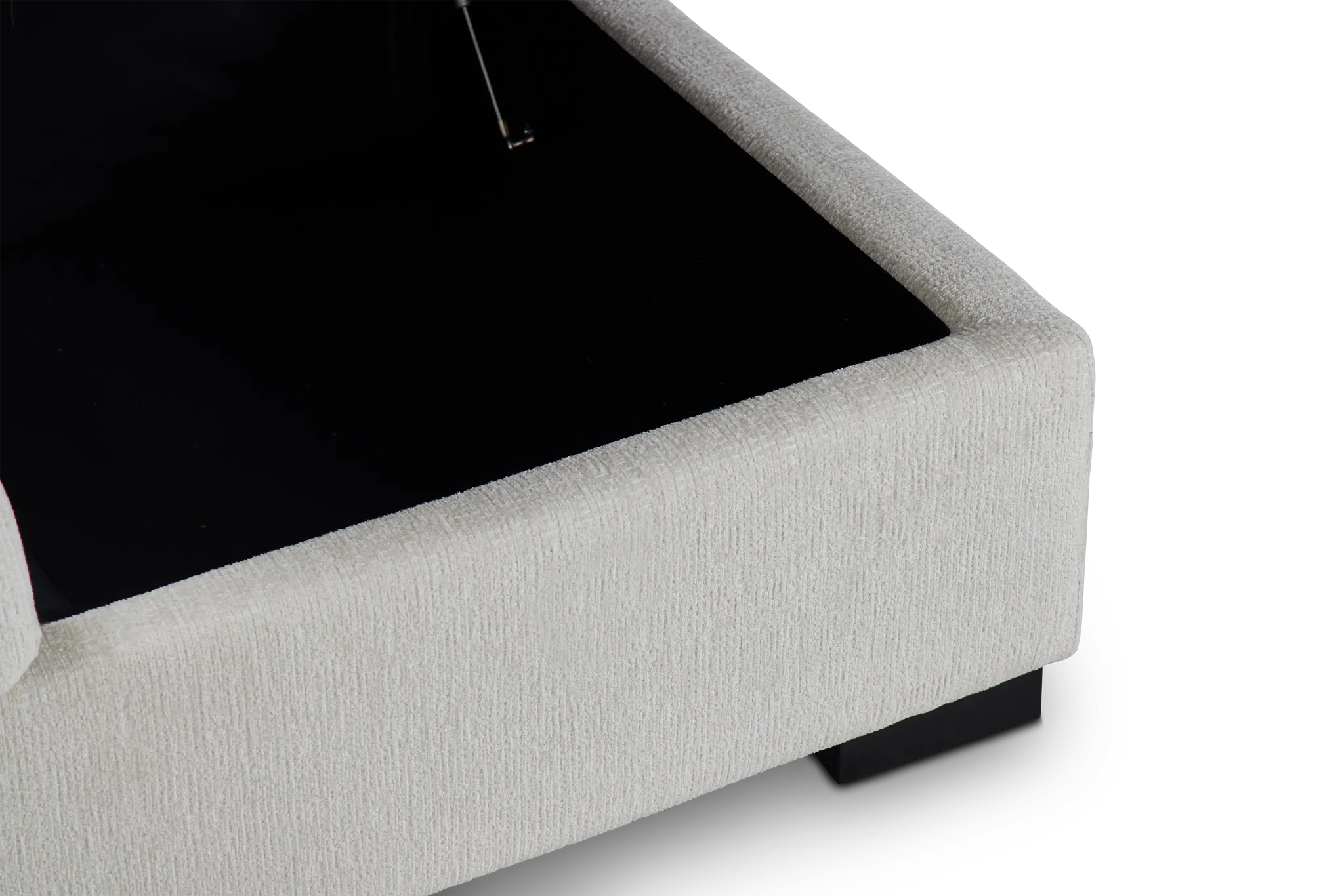 Blakely White Fabric Small Right Bumper Sectional