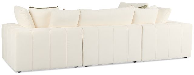 Cruz White Fabric 4-piece Modular Sectional